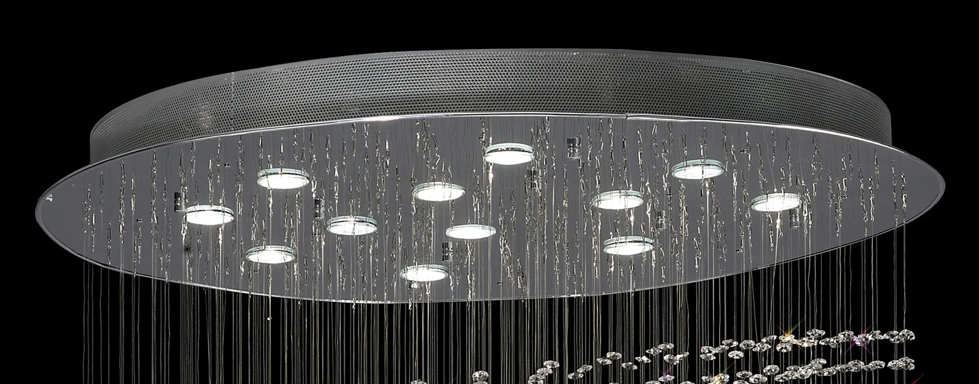 Colorado Crystal Pendant 12 Light (25.7kg) Polished Chrome IL31373  Diyas Colorado